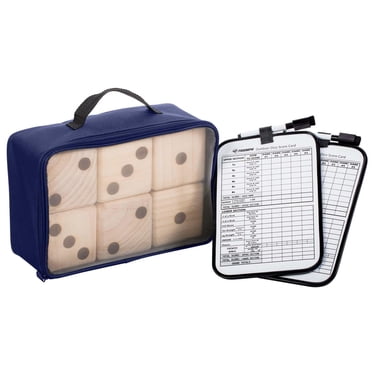 Triumph Big Roller 3.5" Wooden Lawn Dice with Scoreboard and Storage Bag