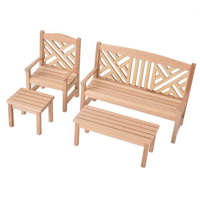 Cergrey Meubles Miniatures pour Maison de Poupée, Meubles Miniatures, Ensemble de Meubles Miniatures Table et Chaises Échelle 1:12 pour Maison de Poupée