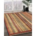 thumbnail image 2 of Ahgly Company Indoor Round Abstract Metallic Gold Abstract Area Rugs, 7' Round, 2 of 6