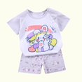 thumbnail image 4 of EGNMCR Ensembles de Blouses et Chemises à Manches Courtes Col Rond pour Tout-Petits Garçons Filles Mode Mignon Imprimé Chiot Costume Décontracté Ensemble Fille, 4 of 4