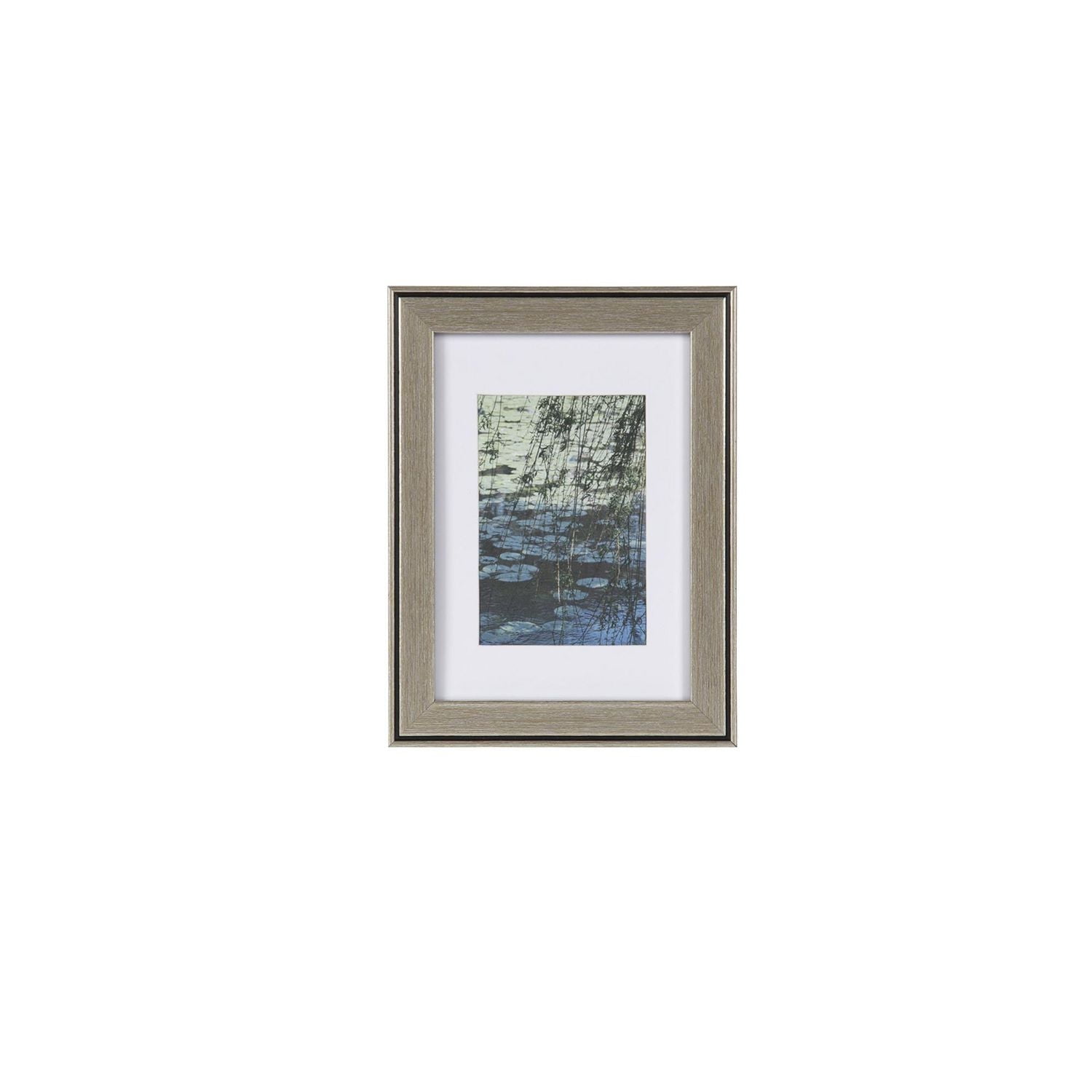 DesignOvation Aubree 8" x 10" Matted to 5" 7" Silver Picture Frame