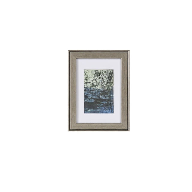 DesignOvation Aubree 5" x 7" Matted to 3.5" x 5" Silver Picture Frame