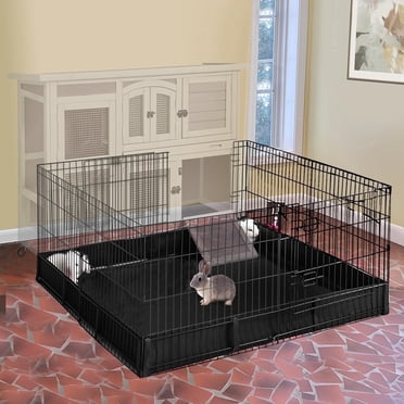 Aivituvin Parc pour Animaux de Compagnie Parc pour Lapin Intérieur Petit Animal Extension de Enclos pour Lapin Cage pour Cochon d'Inde avec Doublure de Plancher Imperméable