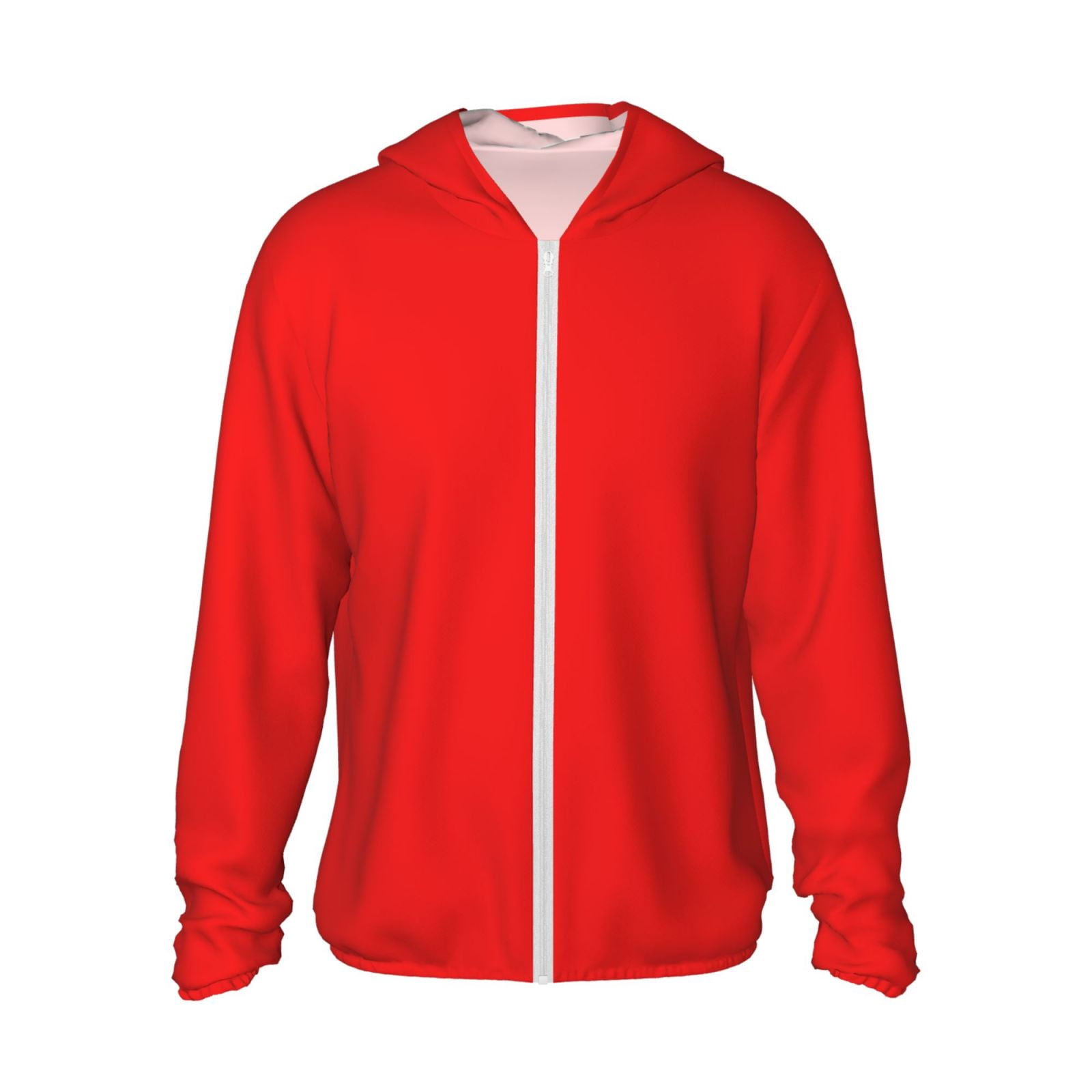 Lsque Chemise à Manches Longues pour Hommes et Femmes Motif Rouge UPF 50+ Protection Solaire Légère, Chandail à Capuchon Performance -TG