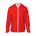 thumbnail image 1 of Lsque Chemise à Manches Longues pour Hommes et Femmes Motif Rouge UPF 50+ Protection Solaire Légère, Chandail à Capuchon Performance -TG, 1 of 7
