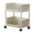thumbnail image 2 of Matoen Rolling Storage Trolley Laundry Room Organization 2 Tier Mobile Shelving Unit Bathroom Organizer Storage Rolling Utility Trolley for Kitchen Bathroom, 2 of 5