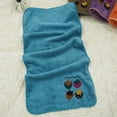 thumbnail image 4 of Serviette en Coton Fraise Coraux Polaire Absorbante Bleue, 4 of 4