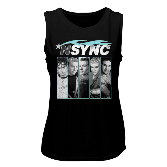 Nsync Blue Flame Black Women's Muscle Tank Top