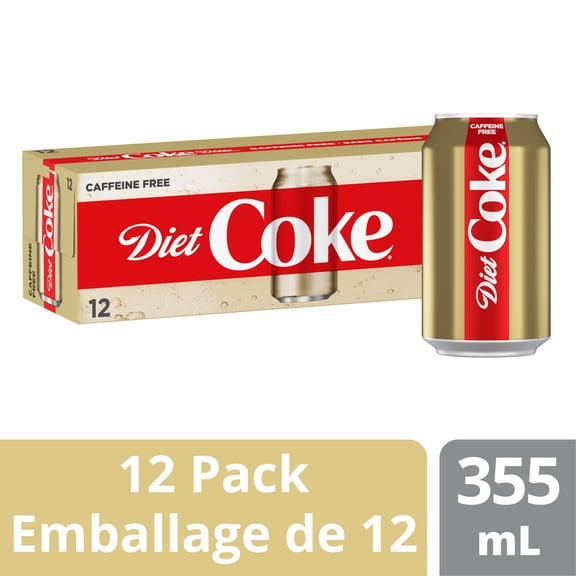 Diet Coke Caffeine-Free Soda Pop Cans, 355 mL, 12 Pack