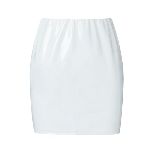 Mini Jupe en Cuir PU Taille Haute Robe Courte Moulante pour Femmes