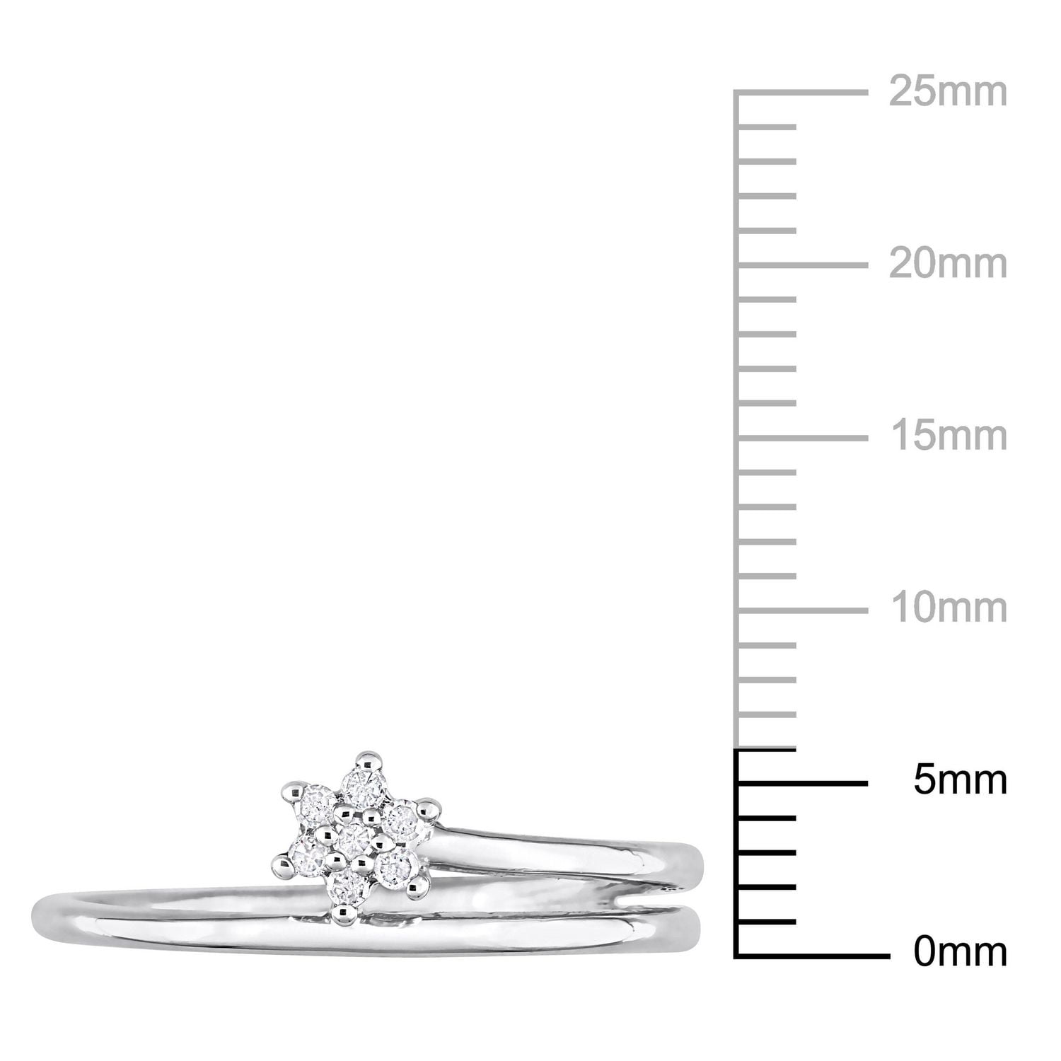 Miabella Diamond Accent Sterling Silver Floral Swirl Promise Ring