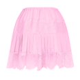 thumbnail image 4 of Miqool Womens Lace Mini Skirt Low Rise Pleated Ruffle Half Slip Skirt Layered Flowy Short Skirt Streetwear, 4 of 7