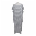 thumbnail image 2 of Becaristey Robe Maxi pour Femme à Rayures Longues Robes Décontractées Amples Caftan Surdimensionné Col Rond Blanc G, 2 of 6