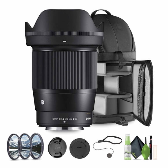 Sigma 16mm f/1.4 DC DN Contemporary Lens Nikon Z (Part #402973) Bundle. Ideal for Professional Portraits Weddings Indoor/Outdoor Adventure, Wildlife, Travel, Photo use + Accessories