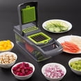 thumbnail image 1 of Wuztai Vegetable Chopper Dicer, Manual Food Chopper with 7 Interchangeable Blades, Ergonomic Hand Protector Dishwasher Safe Container for Onion Garlic Potato Tomato, 1 of 7