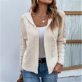 thumbnail image 4 of REDHOTYPE Cardigan à Col Rond pour Femmes Pull Ample Décontracté Couleur Unie Manches Longues Haut, 4 of 6