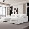 thumbnail image 2 of The Magic Home Canapé Sectionnel Modulaire en Lin en Forme de U à 5 Places, Blanc, 2 of 13