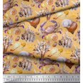 thumbnail image 2 of Soimoi Orange Viscose Chiffon Fabric Crab,Shell & Coral Ocean Decor Fabric Printed Yard 42 Inch Wide, 2 of 3