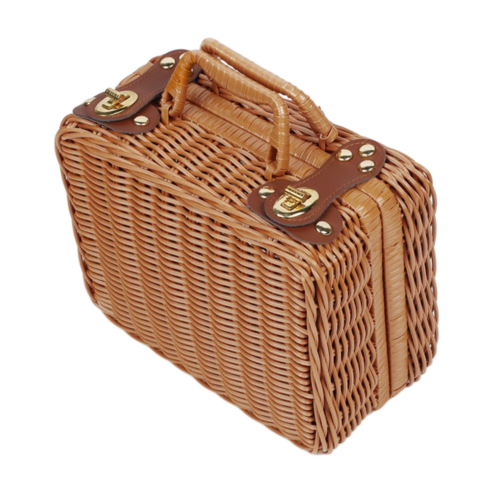 kyusrd Home Office Decor Specials!Imitation Woven Suitcase Storage Suitcase Hand Carried Gift Packaging Rattan Box Wedding Rattan Box Gift Box