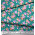 thumbnail image 3 of Soimoi Rayon Fabric Dot,Leaves & Rose Floral Decor Fabric Printed Yard 56 Inch Wide, 3 of 3