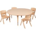 thumbnail image 3 of Flash Furniture Ensemble de Table d'Activités Ronde de 45 Pouces en Plastique Naturel à Hauteur Réglable avec 4 Chaises, 3 of 14