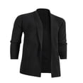 thumbnail image 1 of Men Cardigan Sweaters Solid Color Shawl Collar Long Sleeve Knitted Fall Casual Long Cardigan, 1 of 5