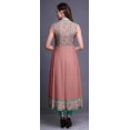 thumbnail image 4 of Bimba Robe Anarkali d'Art Folklorique Rose Saumon Col Mandarin Sans Manches Kurtis pour Femmes Imprimé Robe Maxi Très Grande, 4 of 6