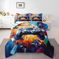 thumbnail image 2 of Erosebridal Gamer Comforter Set Full Size Gaming Comforter for Boys Girls Teens Modern Game Console Controller Bedding Set Joystick Room Decor Multiful Quilt Set, 2 of 7