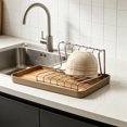 thumbnail image 1 of EGNMCR Kitchen Gadgets, Kitchen Accessories, Kitchen Utensils, Kitchen Tool Stainless Steel Kitchen Drying Rack With Tray Countertop Bowl Organizer For Home Use Plastic Drip Tray, 1 of 6