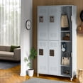 thumbnail image 2 of Metal Locker 6 Doors Employees Locker Storage Cabinet Locker School Hospital Gym Locker Requires Assembly (Gray-6 Doors), 2 of 8