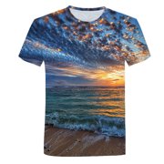 LUOGENLI Male T-shirts for Mens Men's Summer Fashion Beach 3D Printed T Shirt Summer Short Sleeved T Shirt 4xl Mens T-shirts Graphic Tees Easter Mens T-shirts Graphic Tees Vintage Valentines Navy XL