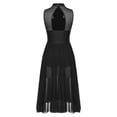 thumbnail image 4 of Sinleey Costumes de Danse Lyrique pour Femmes Robe Longue Fluide en Tulle Sans Manches à Sequins Moderne Contemporain Noir TG, 4 of 6