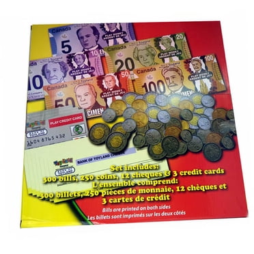 G5AP 339 - Ensemble Canadien de Billets d'Argent, Pièces, Chèques et Cartes de Crédit