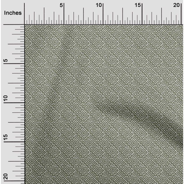 oneOone Cotton Poplin Fabric Greek Key Geometric Decor Fabric Printed BTY 56 Inches