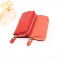 thumbnail image 4 of Leather Key Case Card Holder Soft Leather Key Case Zipper Solid Color Purse Wallet Car Keys Holder Fashion Pouch Men Women Housekeeper Light Brown, 4 of 9