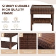 thumbnail image 3 of Krikacy Table d'Appoint en Osier à Double Couche, Table d'Appoint Tressée à la Main en HDPE Toutes Saisons, pour Patio et Pelouse, Brun, 3 of 6