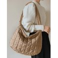thumbnail image 3 of LinYooLi Women Fashion Grid Shoulder Bag Hobo Crossbody Bag Down Dumpling Handbag Large Capacity, 3 of 6