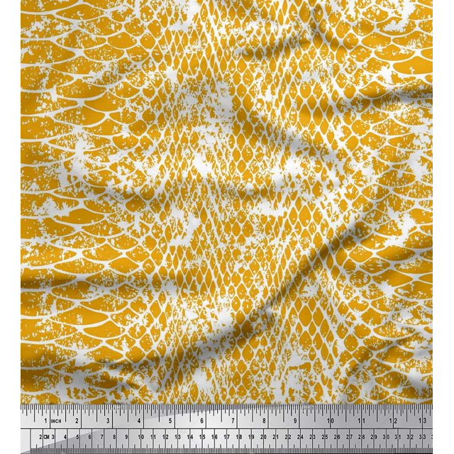 Soimoi Rayon Fabric Snake Animal Skin Decor Fabric Printed Yard 56 Inch Wide