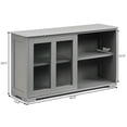 thumbnail image 4 of Giantex Stackable Buffet Cabinet, Kitchen Storage Cabinet with Sliding Tempered Glass Doors, Small Sideboard for Kitchen, Dining Room or Living Room, Grey, 4 of 8