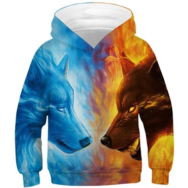 Boys Girls 3D Printed Hoodie for Kids Animal Hooded Pullover Sweatshirt