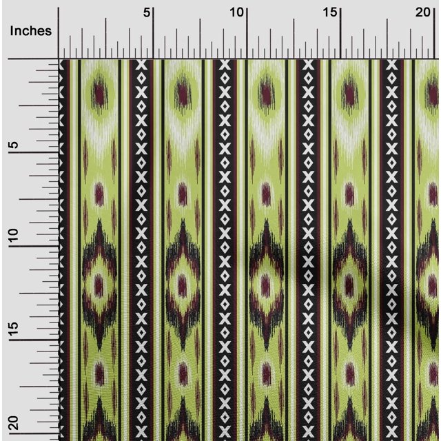 oneOone Coton Rayé & Tissu Imprimé Géométrique Ikat 1 Yard 56 Inch Wide
