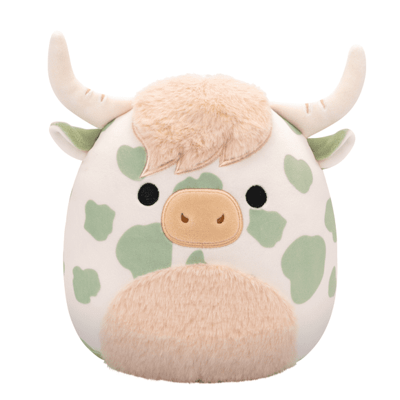 Squishmallows 7.5" Plush - Celestino the Sage Green Spotted Highland Cow with Fuzzy Belly