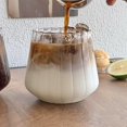 thumbnail image 3 of [] 14oz. Drinking Glasses Ripple Glass Cups  American Latte Coffee Cup Milk Juice Glass Cup, 3 of 6
