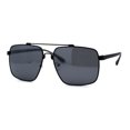 thumbnail image 3 of Mens Classic Airforce Crossbar Rectangle Metal Aviator Sunglasses All Black, 3 of 4