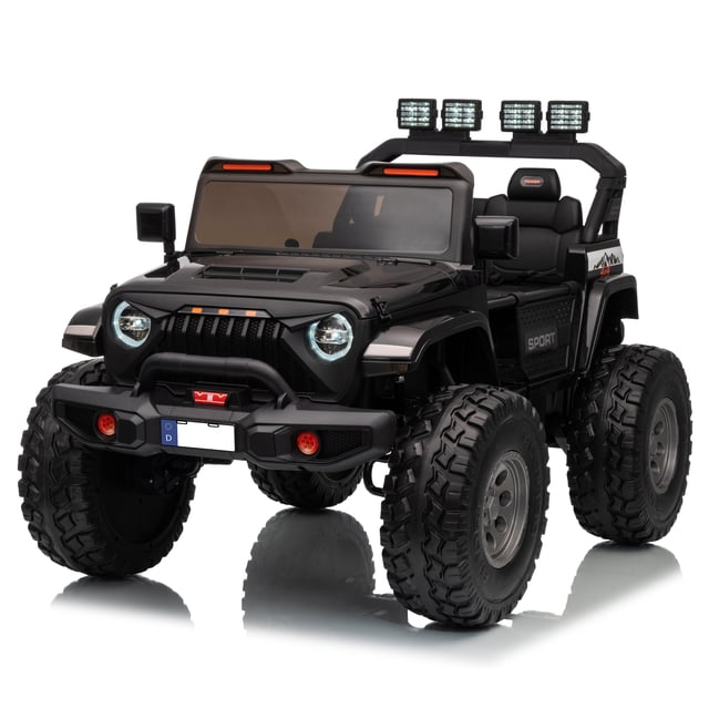 VOLTZ TOYS 24V Kids Ride-On Jeep Truck with Extendable Cabin, 2-Seater Off-Road Electric Car with Quad Motors & Parent Remote Control, EVA Rubber Wheels, Bluetooth, Gift for Boys & Girls Aged 3-8