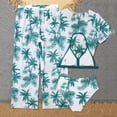 thumbnail image 4 of LYHaoo Girl's 4 Piece Swimsuits Tropical Print Halter Bikini Set Bathing Suits With Mesh Pants Sizes 11-12 Years, 4 of 6