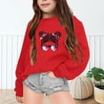 thumbnail image 2 of TBWNWG Chandails à Capuchon et Chandails pour Filles, Automne Hiver, à Lettres Imprimées, Col Rond, Manches Longues, Hauts de Chandail pour Filles, Tailles 5-6 Ans, 2 of 6