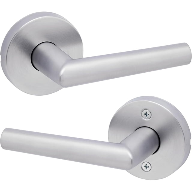 Poignée de Porte d'Entrée Mate avec Serrure, Réversible, Carrée, Poignées de Porte Extérieures/intérieures avec Serrure, Levier d'Entrée à Clé pour Porte d'Entrée, Chambre, Salle de Bain et Bureau, Déco Maison Moderne