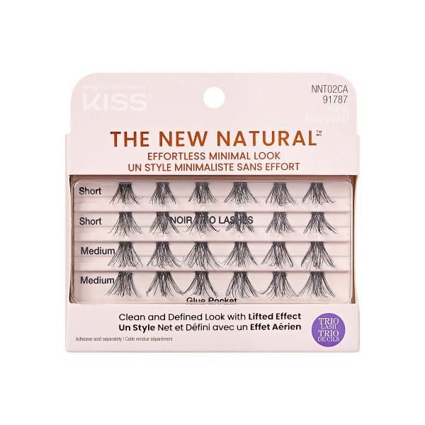KISS - The New Natural Trio Lashes - False Eyelashes Clusters - Black - 24 Wisps