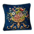 thumbnail image 2 of GROWTH TANK 19x19inch Jacquard Pillow Cover Machine Wash Floral Pattern Pillowcase for Sofa, Blue, 2 of 9